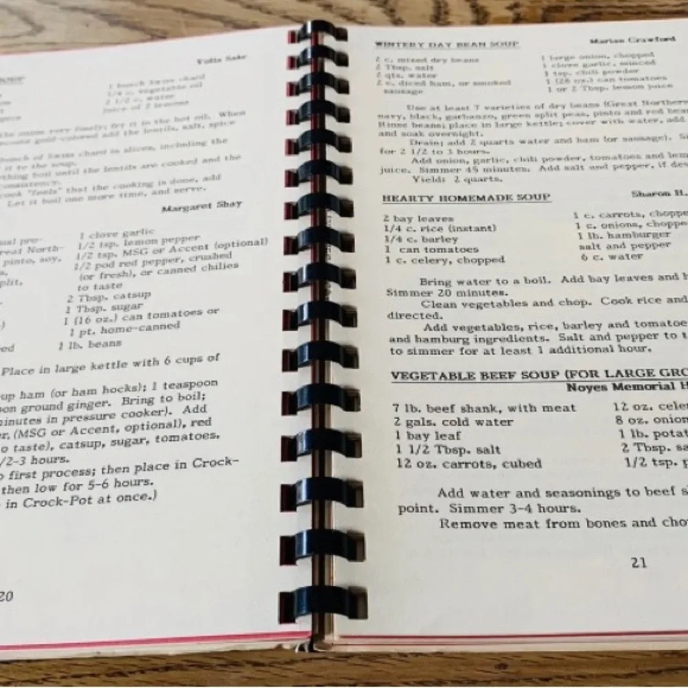 Vtg Cookbook Nicholas H. Noyes Memorial Hospital Auxiliary Spiral Bound 1988